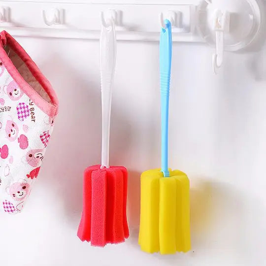 Bottle & Glass Cleaning Brush Set (2 Pcs) — Reaches Every Corner of Wine Glasses, Cups & Flasks