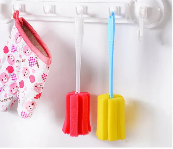 Bottle & Glass Cleaning Brush Set (2 Pcs) — Reaches Every Corner of Wine Glasses, Cups & Flasks