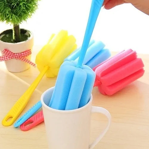 Bottle & Glass Cleaning Brush Set (2 Pcs) — Reaches Every Corner of Wine Glasses, Cups & Flasks