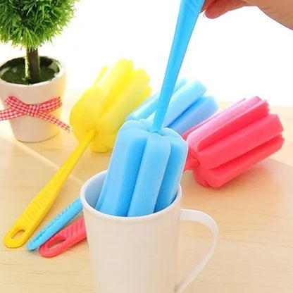 Bottle & Glass Cleaning Brush Set (2 Pcs) — Reaches Every Corner of Wine Glasses, Cups & Flasks